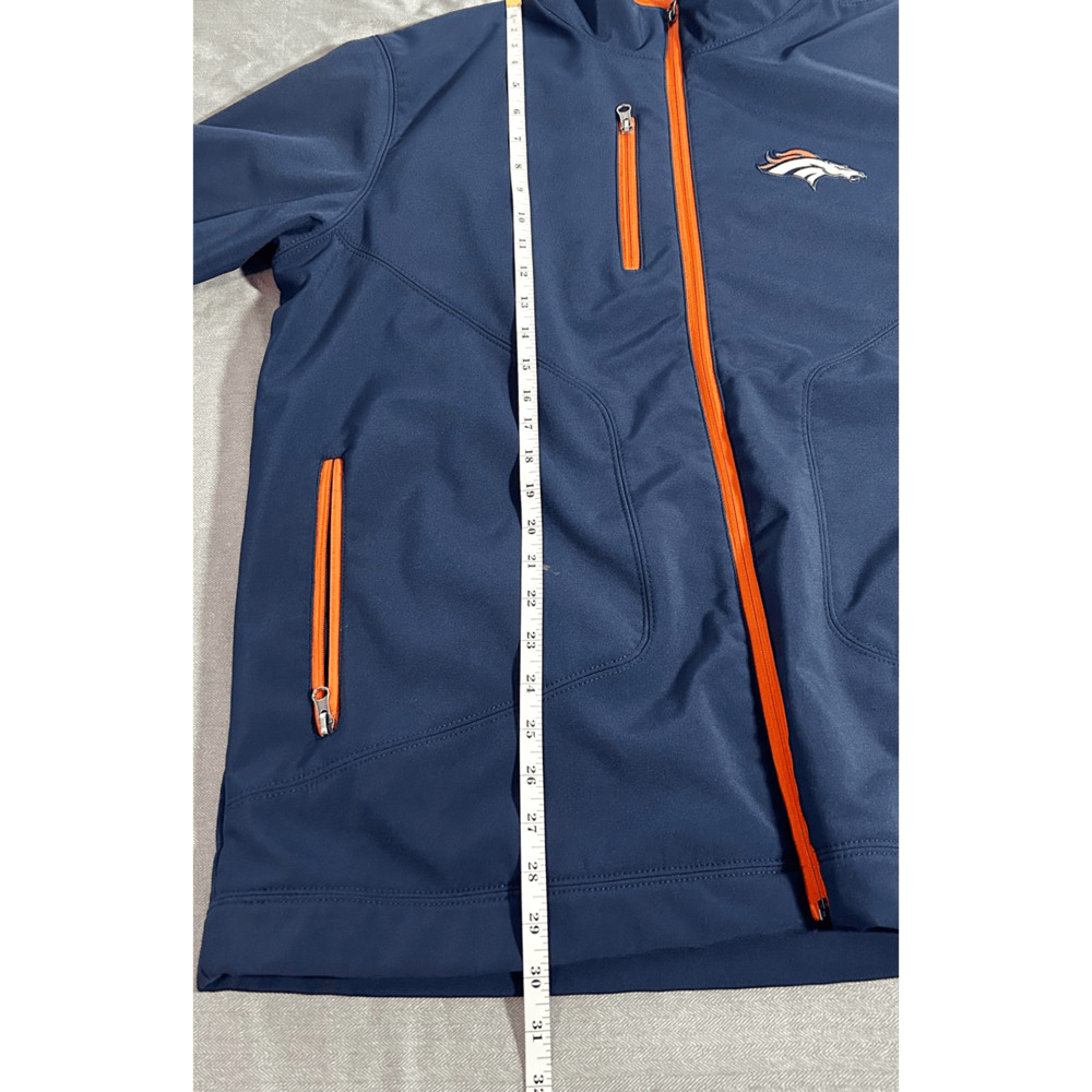 Denver Broncos NFL Full Zip Soft Shell Blue & Orange Embroidered Jacket Sz L - Picture 10 of 11